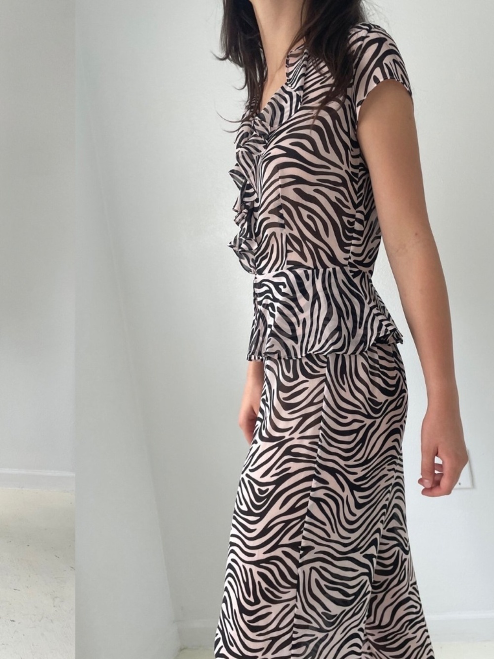Victoria Secret Semi Sheer Zebra Matching Set Pajama Chic Lounge to Streetwear - Picture 2 of 13